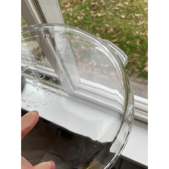 Vintage Anchor Hocking USA Heavy 2+ lb Clear Glass 9.5” 24cm Pie Bake Pan Plate - Picture 6 of 7